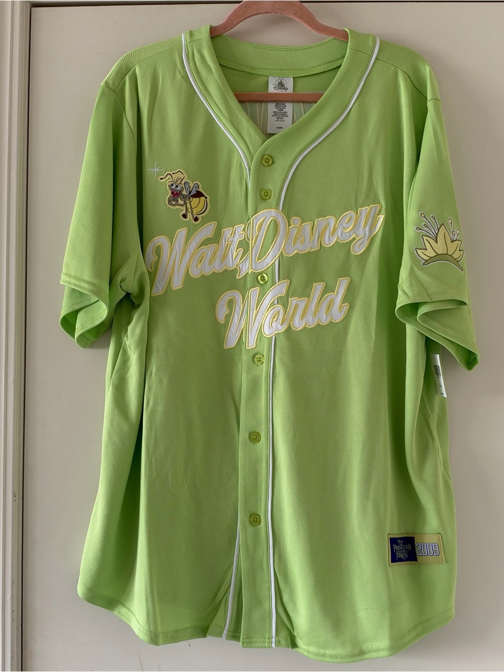 Walt Disney World Lime Green Princess and the Frog Tiana Baseball Spirit Jersey